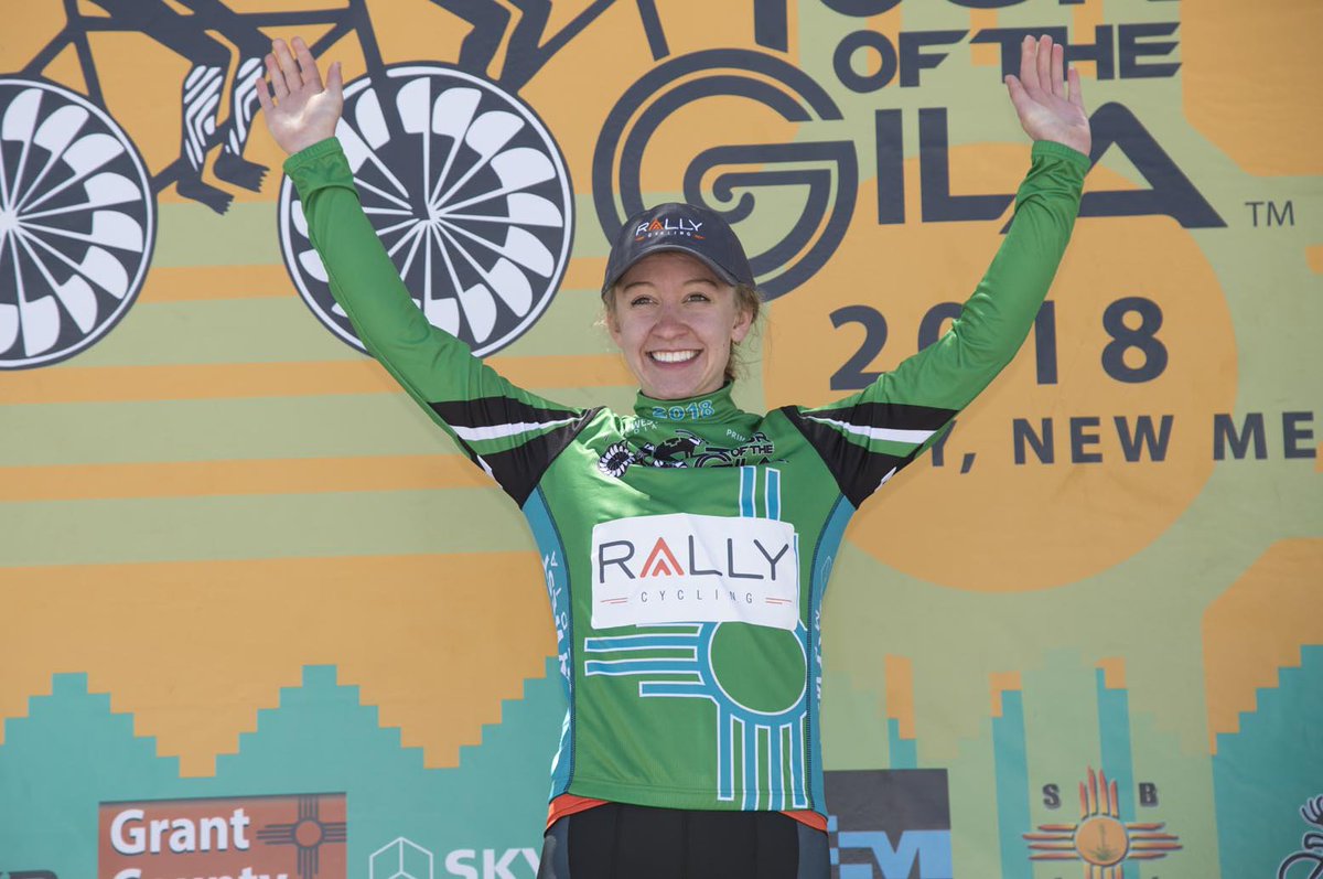 hphcycling's tweet image. .@emmabeancx wins stage 4 for the second year in a row @TouroftheGila! #RallyCats #Gila2018 #GreenLooksGoodOnHer