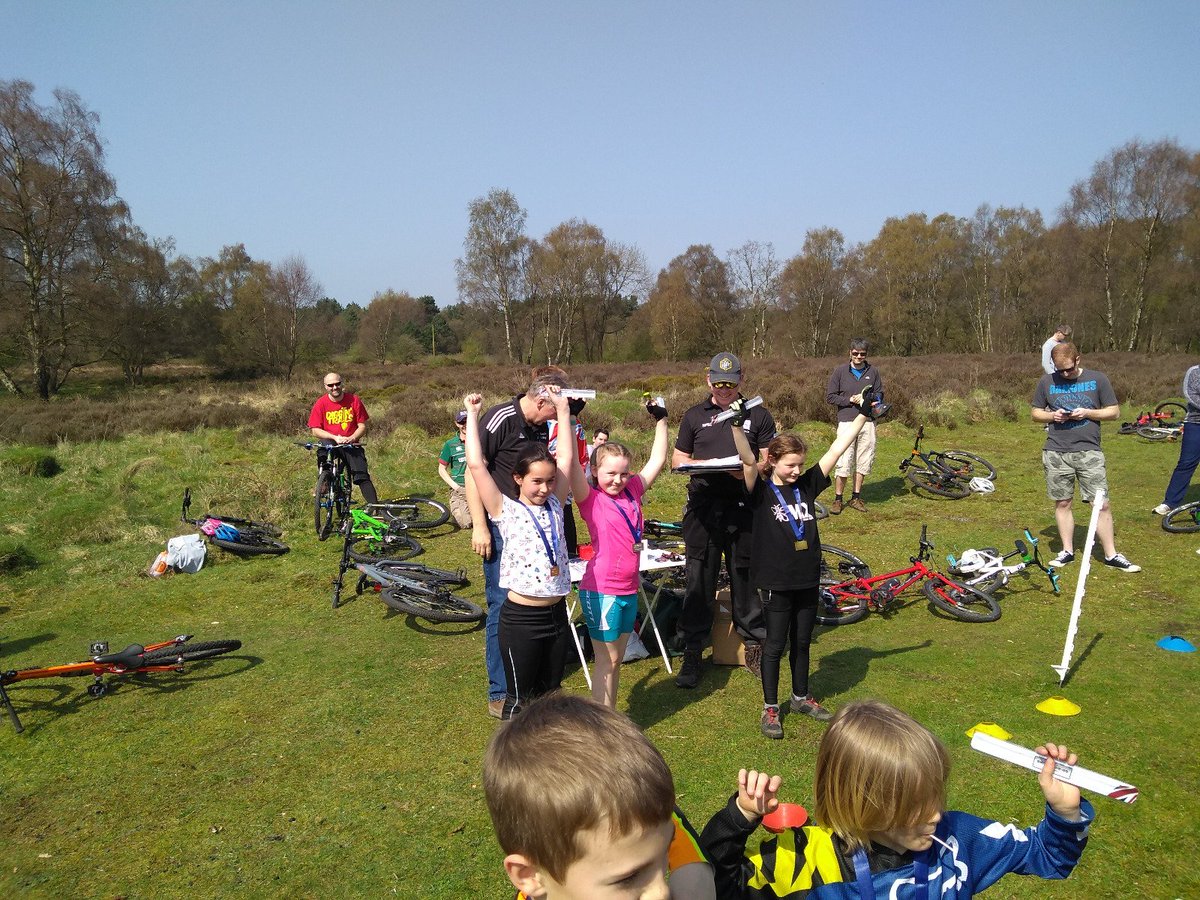 SRCGoRide's tweet photo. The winners of two of the female age group races.  Good to see them getting their hands in the air!  All plaudits are deserved for some hard efforts, some spills but lots of thrills #goride https://t.co/9xXTTbF8pS