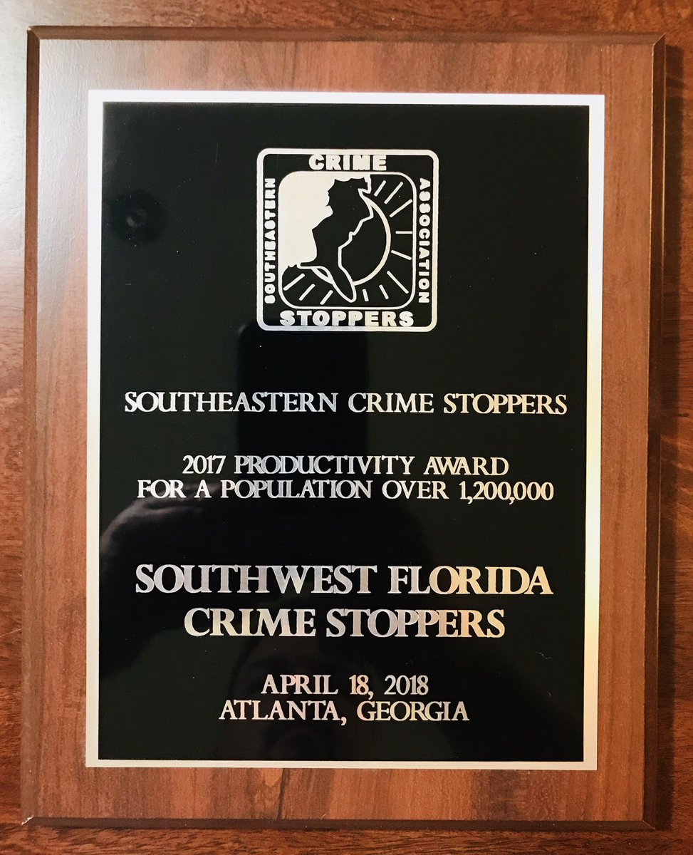 SWFLCrime8477's tweet photo. Our take at the 2018 Southeastern Crime Stoppers Assn Awards Banquet - so proud of our program!!
#SWFCS #SECSA https://t.co/4Uw1vmYibp