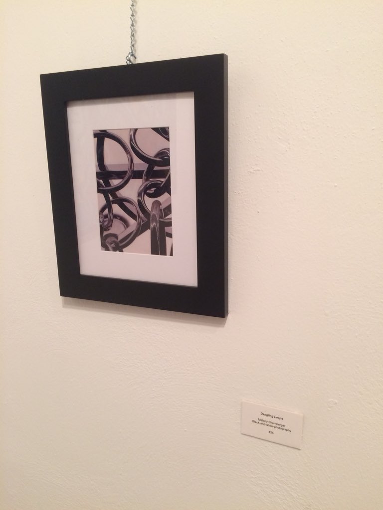 DrMelShemberger's tweet photo. My photo, “Dangling Loops,” at the Visual Evidence juried exhibit, housed in the Wrather Museum, Gallery A. Fantastic pieces in this year’s series! Always an honor when one of my pieces is selected. #MurrayArtGuild #photographylovers https://t.co/SUiYQXxXVl
