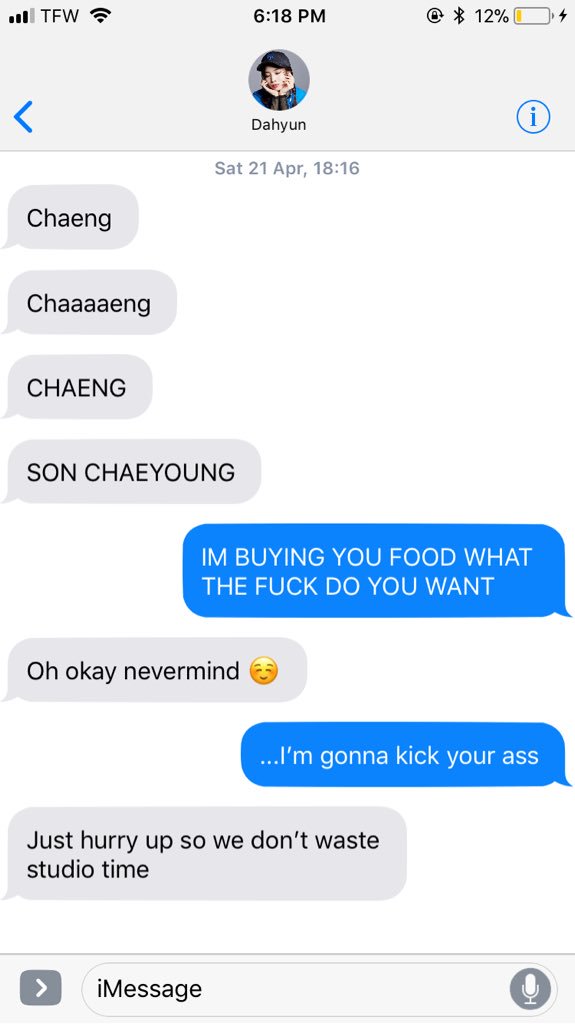 Chaeyoung and Dahyun’s texts