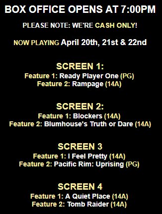 canviewdrivein's tweet photo. With the spring weather finally on it's way, we hope to see your smiling faces here at the drive-in!! Movies start at dusk and the line-up for the weekend is as follows.. https://t.co/FjwgK3q6sb