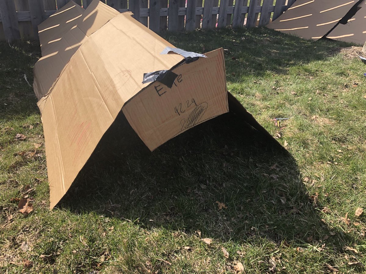 MrMarkLyons's tweet photo. What do you do with leftover supplies from a PD on the topic of Cardboard Creativity? Answer- My daughters and neighborhood kids create! #GLBtech2018 @kevinhoneycutt @BAISD @JohnWMertz https://t.co/YXDcNXatHC