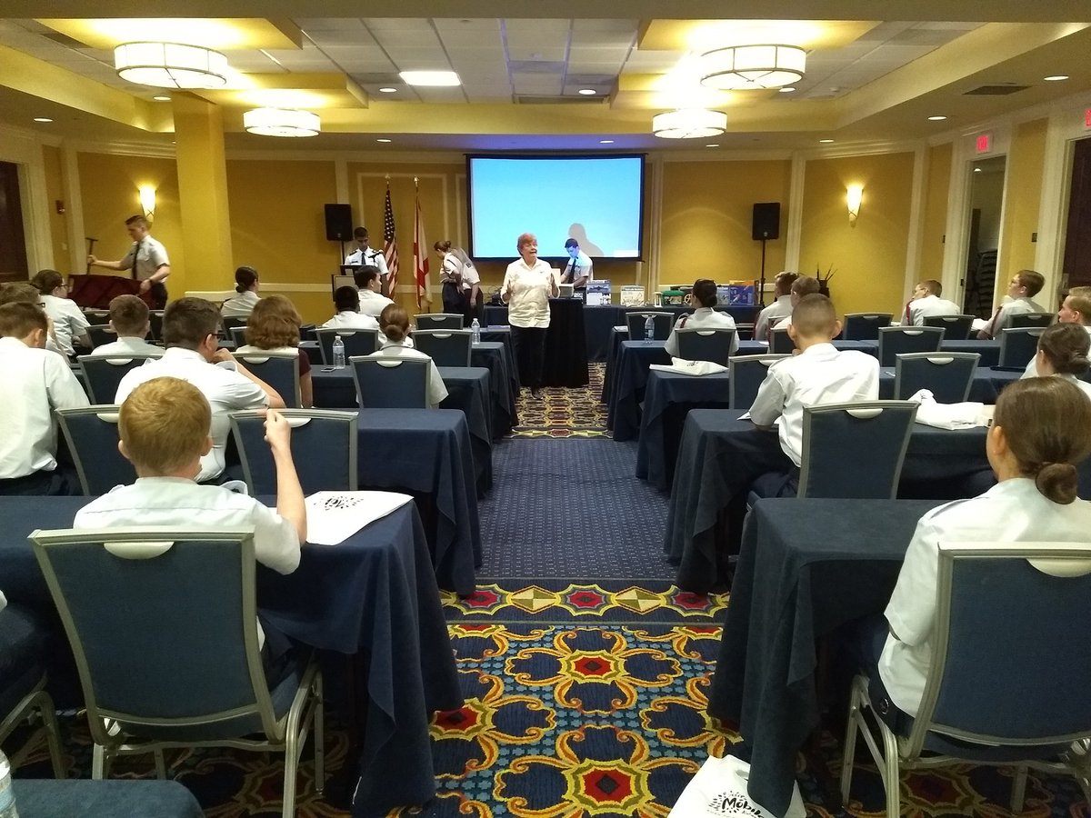 cap_alwing's tweet photo. Youth Development Programs Coordinator Susan Mallet from Civil Air Patrol National Headquarters discusses STEM with cadets at the 2018 Alabama Wing Conference. #civilairpatrol #capcadet https://t.co/gfyg1HoDoO