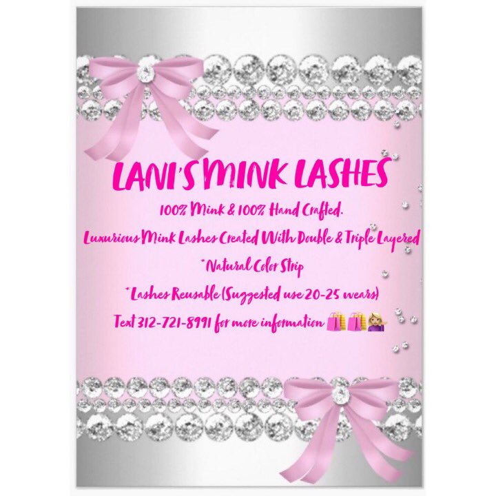 Keciaaa_'s tweet photo. 🎀💗LANI’S MINK LASHES💗🎀 100% Mink And 100% Hand Crafted.
Luxurious Mink Lashes Created With Double and Triple Layered 
*Natural Color Strip 
*Lashes Reusable (Suggested use 20-25 wears) 
Text 312-721-8991 for more information 🛍🛍💁🏼‍♀️ https://t.co/V7bh1uItyu