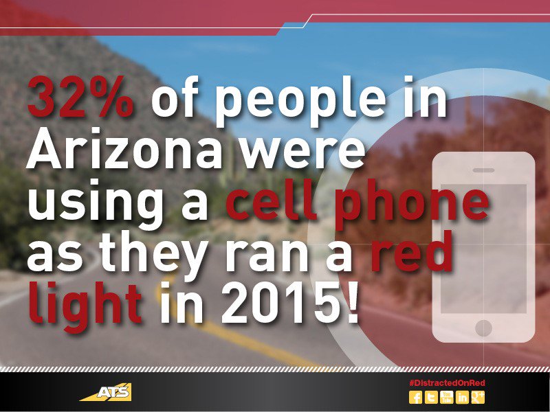 VerraMobility's tweet photo. In our analysis, 32% of people in #Arizona were using a cell phone as they ran a red light in 2015! View the full analysis here: https://t.co/6Zu1EHeEPS #DistractedOnRed https://t.co/qtSQ2wEASW