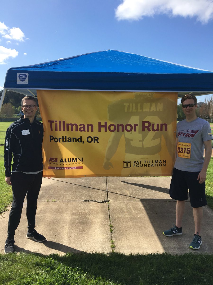 It was great to have a Tillman Scholar and recent grad, David Parkinson, at our #TillmanHonorRun today in Portland.