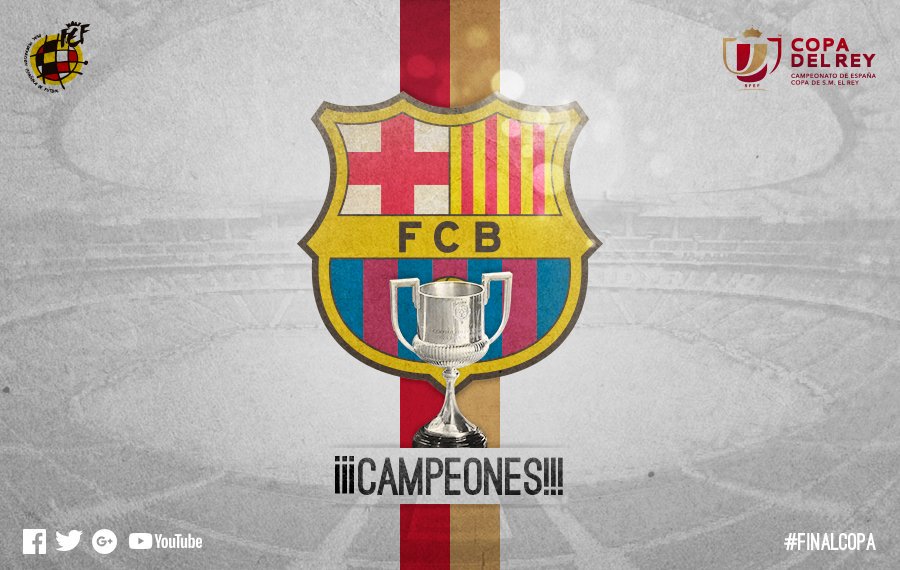 Bolanet's tweet photo. #LiveBolanet FT: Sevilla 0-5 Barcelona (14'40' Luis Suarez, 31' Messi, 52' Iniesta, 69' Coutinho) | Possessions: 38%-62% | Shots: 11-13 | Fouls: 17-8

Selamat! Barcelona menjadi Juara Copa Del Rey 2017/2018 https://t.co/y82n3RlWUJ