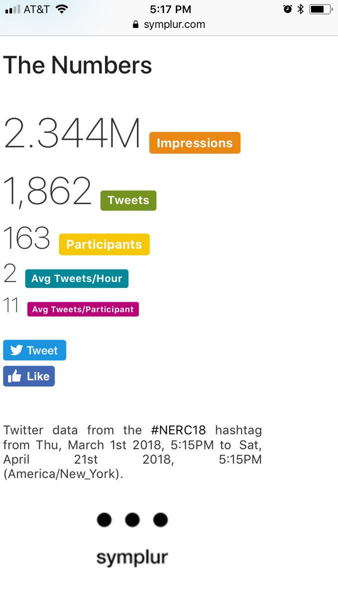 Julie_J_Adams's tweet photo. Don’t stop tweeting just because the final #NERC18 plenary is coming to a close. #NursesWhoTweet, you have surpassed 2.3 Million impressions on social media. As you think over all you have learned, share your thoughts! https://t.co/vrtFQFJ3l7