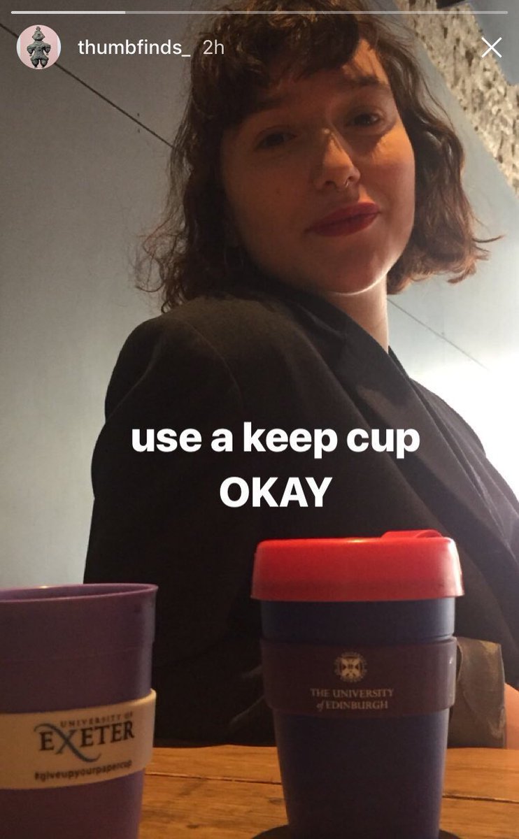 giveupyourcup's tweet photo. An Exeter @KeepCup has made it to Scotland, where it’s joined by 
@EdinburghUni’s very own cup! We’re loving the support all over the UK♻️☕️ https://t.co/A2sUbH7yLp
