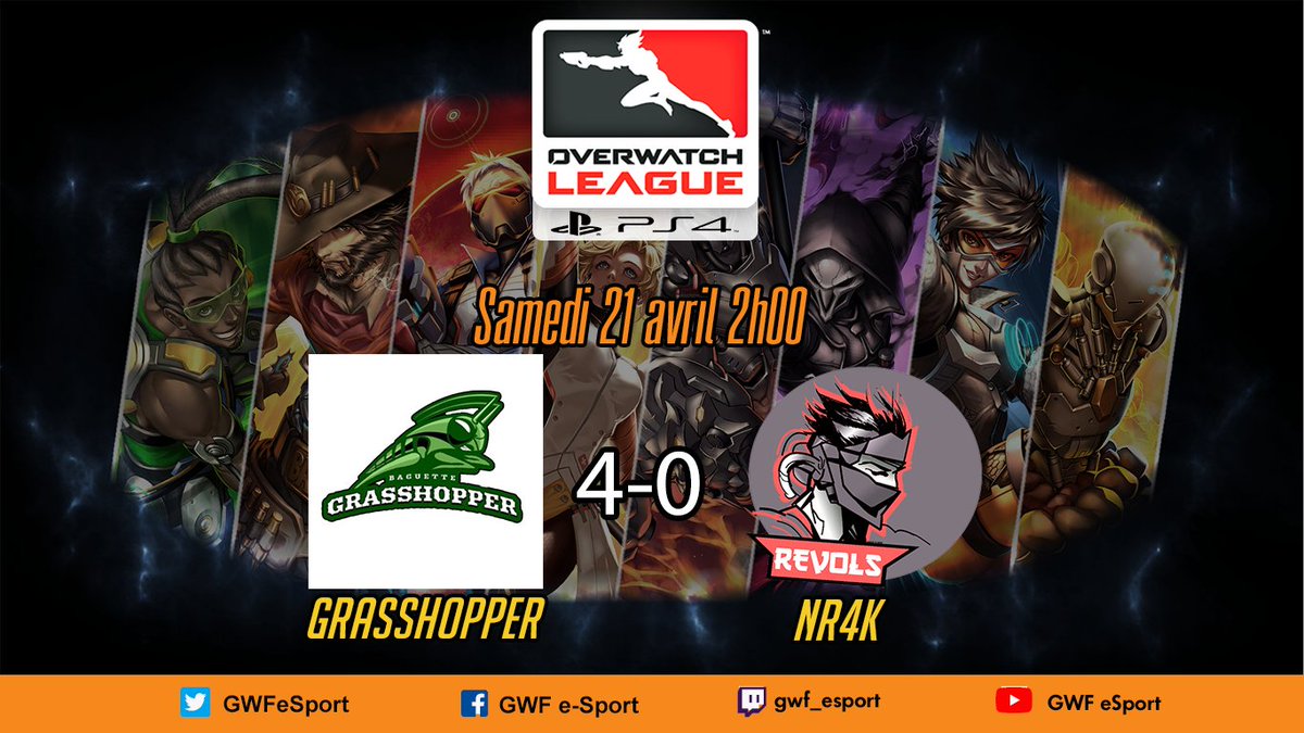 GWFofficiel's tweet photo. Résultat de la finale: Grasshopper Vs NR4K 4-0
@Grasshopper_OW remport la finale de l'overwatch league ps4
Retrouvez-nous dans quelques instants pour l'after overwatch de ces playoffs https://t.co/wHawTkKYP2