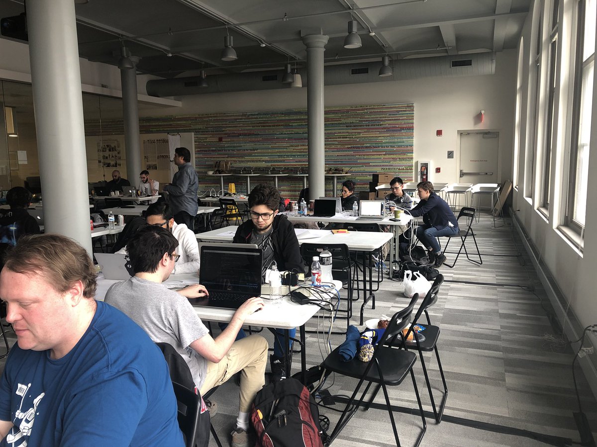 HopeB26's tweet photo. The teams are all heads down and working hard! Very focused on producing a winning product. @AWeber @ClickPop #phillydotcom #HackAWthon https://t.co/r4OriiesrF