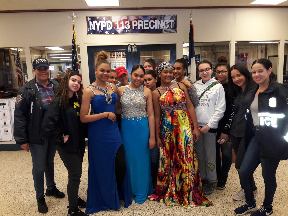 NYPD113Pct's tweet photo. Shout Out PO.Adino & Youth Officers @NYPD49Pct who drove to Queens today to bring Explorer Post #2049 to pick out dresses for their upcoming prom night. Even though #PromImpact is 2 weeks away, who can say No to #KidsInNeed & Sisters in Blue👮♀️
#copswhocare @NYPDCommAffairs https://t.co/42cVwmgVsL