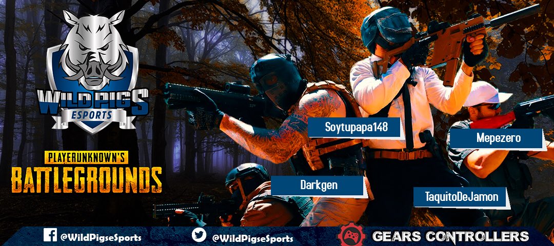 WildPigseSports's tweet photo. Este sera oficialmente nuestro equipo de #PUBG que nos estará representando en los proximos torneos.

Les deseamos todo el éxito para traer el pollo a casa.
#WeWild https://t.co/Ypfu94YJml