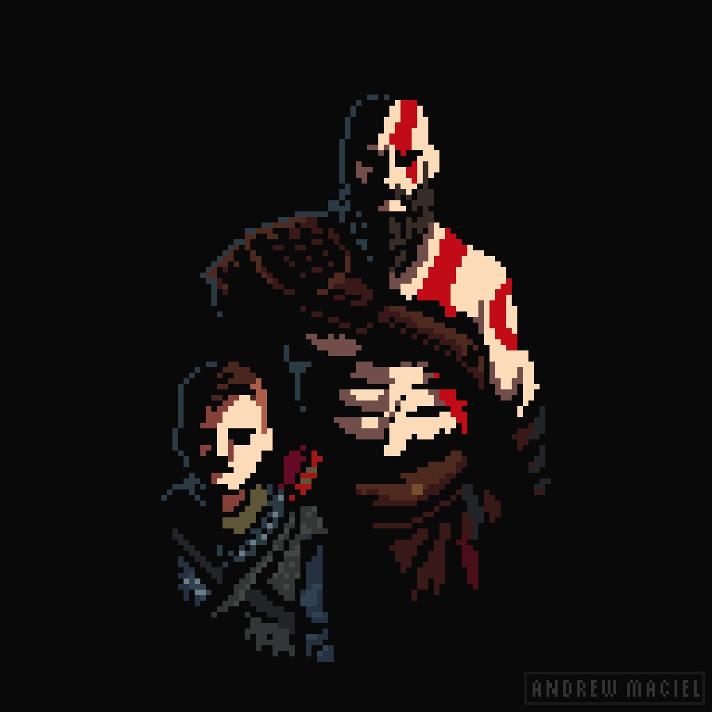 _andrewmaciel's tweet photo. Kratos and Atreus
#godofwar #pixel_dailies @Pixel_Dailies #GodOfWar4 #pixelart #pixel https://t.co/BEZrbOt2vG