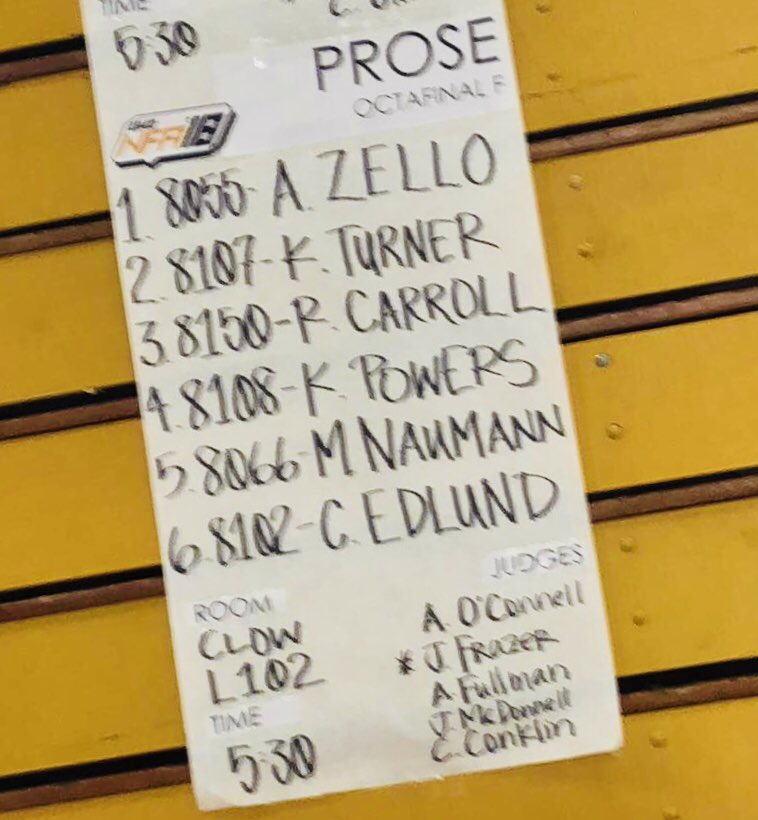 UWWForensics's tweet photo. Congrats @AlexisZello! National Octofinalist, advancing to the top 48 in the nation in Prose! https://t.co/TI4M2lYiOX