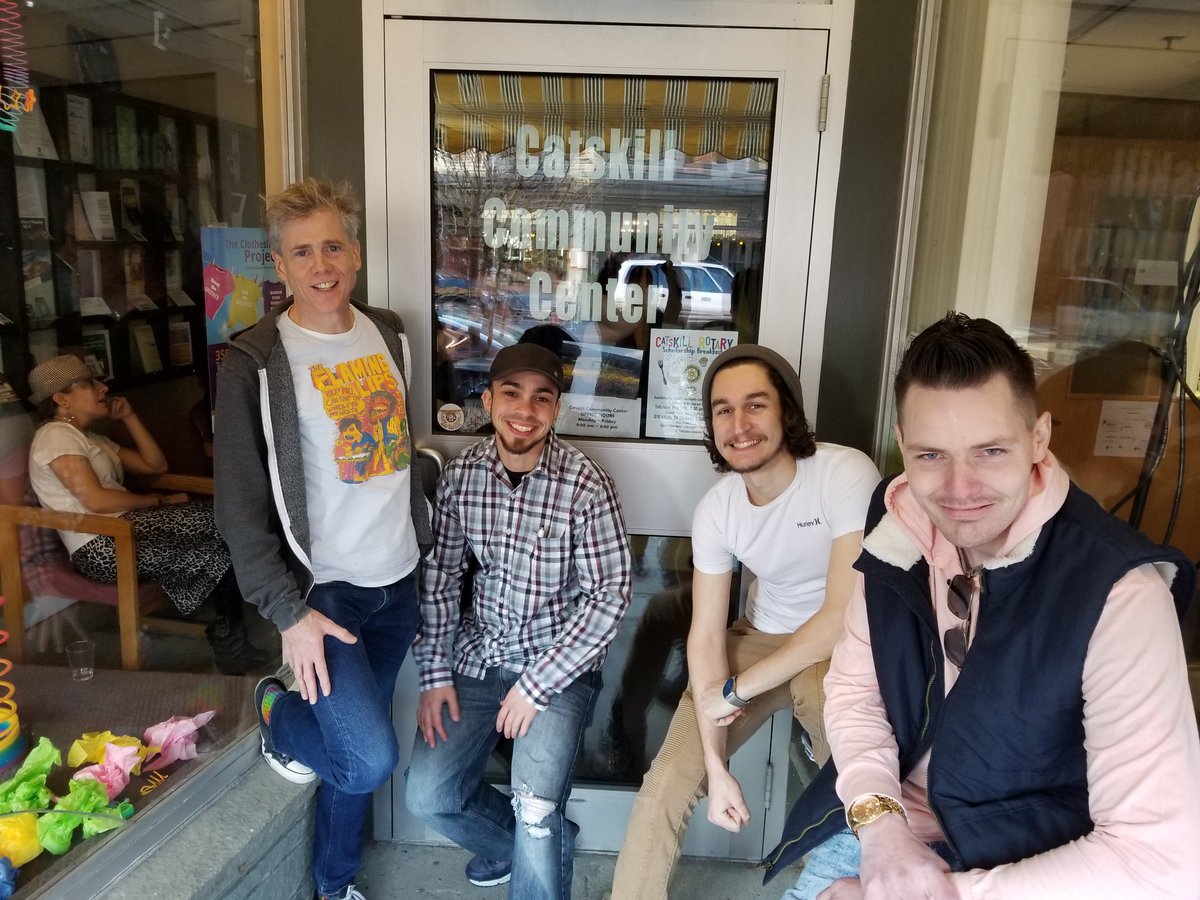 RoadRecovery's tweet photo. Meet the team behind 'Speakers & Sneakers' Pop-Up at #CatskillCommunityCenter with @YVMNY & #RoadRecovery. Almost Ready to Start! || #communityoutreach #Music #PaintSplashing #recovery #nonprofit #charity #pumpupyourvoices #C2lightthepath #CatskilRecCenter #MHAcolumbiagreene https://t.co/xLzYqJ6QsU