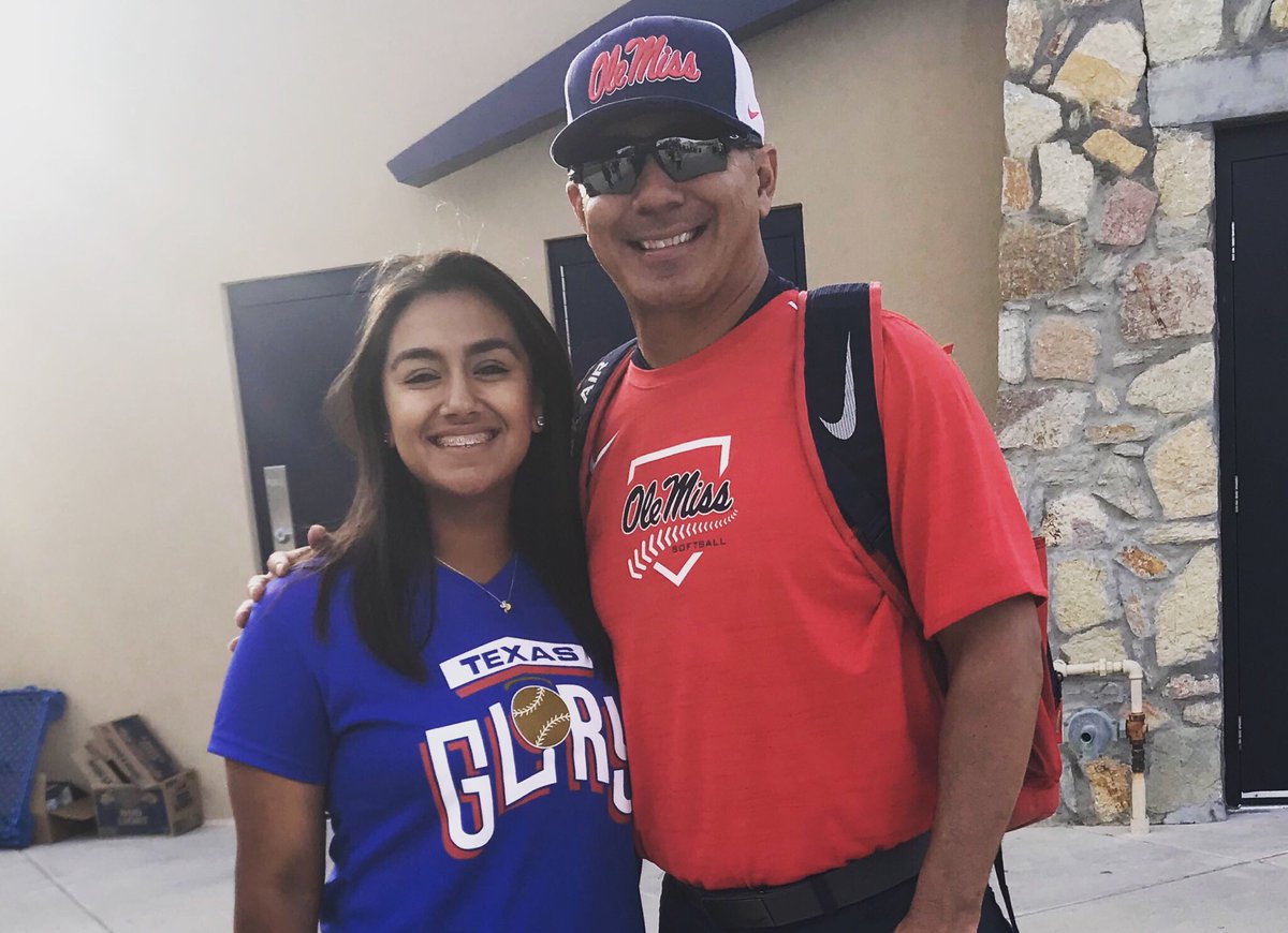 My baby @trillmarlene got to meet my brother from another mother today! It was great to see you Ruben Felix! #socorrohighschoolalumni #classact #olemisssoftball #southeasternconference #montwoodsoftball #txglorywtx #TeamSISD