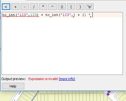 Coming soon to QGIS 3.2. Better error markers in expressions. Expression parser will now try and "recover" in order to pull out other errors in the reset of the string rather then bail on the first one.
