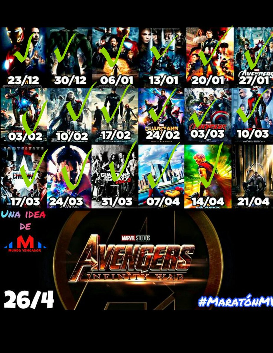 MJCross76's tweet photo. Hoy toca #BlackPanther y el jueves POR FIN #AvengerInfinityWar 

#maratonmv @IniciativaV @canalbinge 

Me siento como una niñita feliz! https://t.co/H4WzEgsYs8