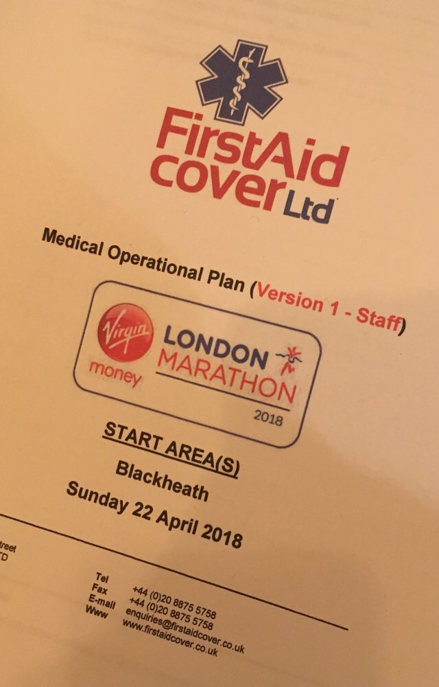 simonnash1980's tweet photo. Medical Operational Plan Pack checked, all items packed - ready for departure to #BlackheathCommon and #GreenwichPark with team @FACLTD (@FARLDN) covering the #StartArea of the #VirginMoneyLondonMarathon ⛑ Best wishes and good luck to all those taking part 🏃♀️🏃♂️
#Nurse https://t.co/97FeggFE8K