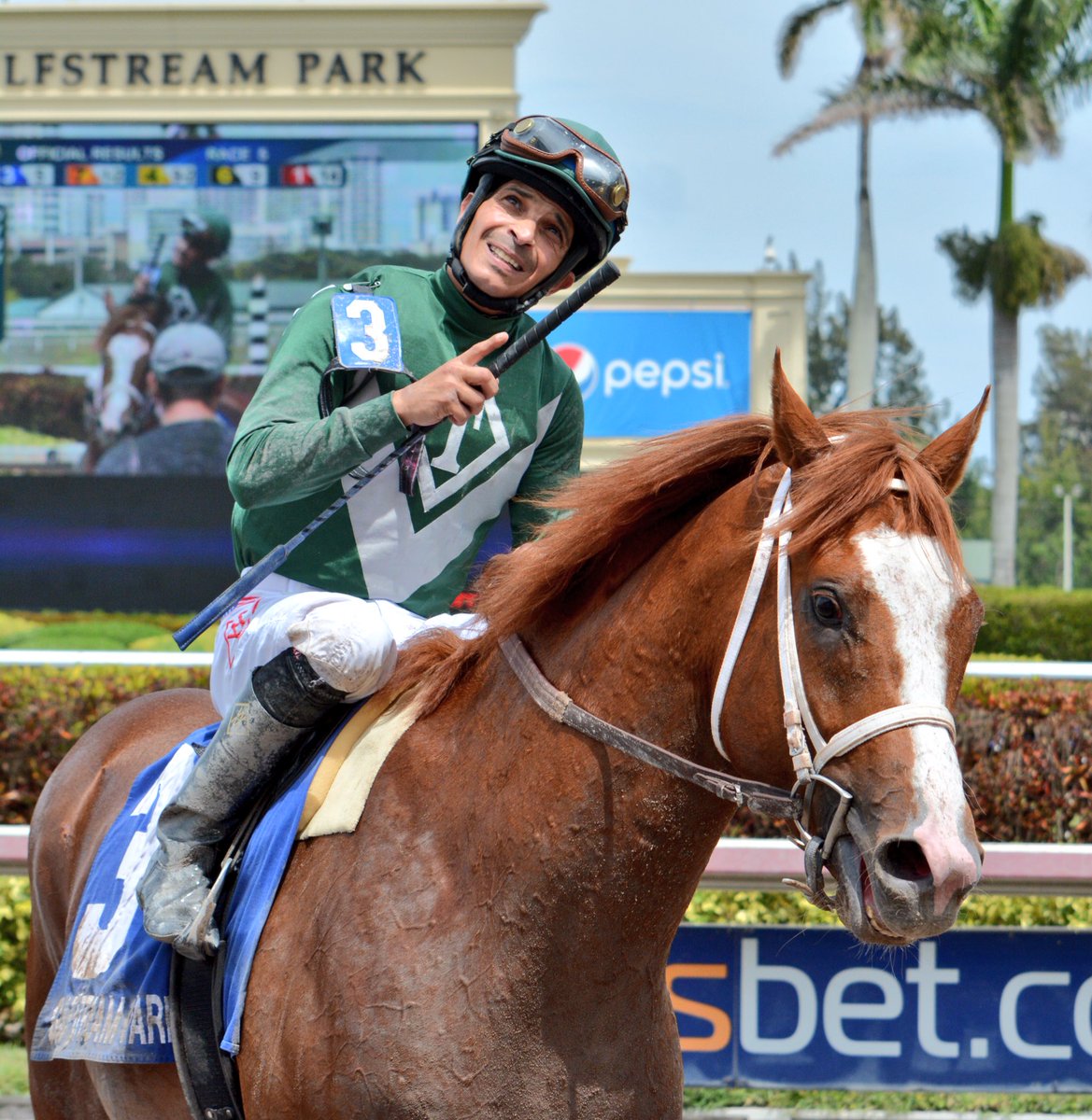 AntelizJr's tweet photo. Tudox Expectations &amp; Willie Martinez Up #GulfstreamPark #photobychinophotos #horseracing #williemartinez #jockeytack #puertoricanjockey #hallandalebeach #florida #usa #purohipismo https://t.co/OjPoKBaWEn