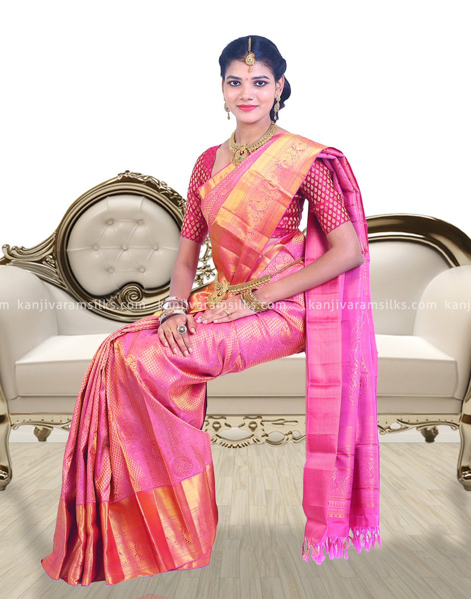 Buy KanjiQueen Woven Kanjivaram Silk Blend Red Sarees Online @ Best Price  In India | Flipkart.com
