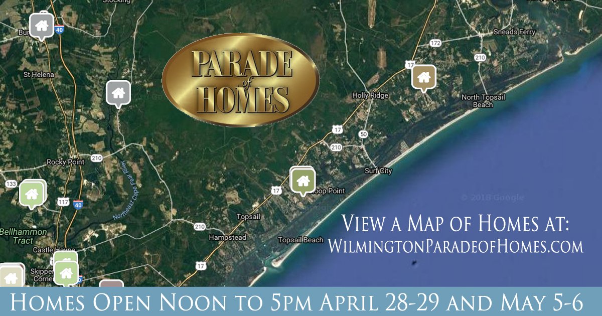 Looking for a new home in #PenderCountyNC? We've got you covered! Check out the #ParadeofHomes map online bit.ly/1nc386k #hampsteadnc #rockypointnc #burgawnc  #newhomes #realestate #newconstruction #home #builder #surfcity #topsail #icww #beach