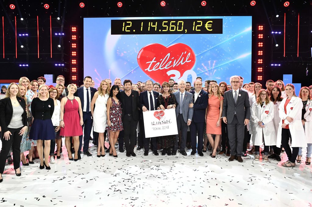 12.114.560 euros!!! Pour la 30ème édition, la #TribuTelevie bat tous les records! Merci à tous pour votre générosité! #FaisonsGagnerLaVie ❤️❤️❤️