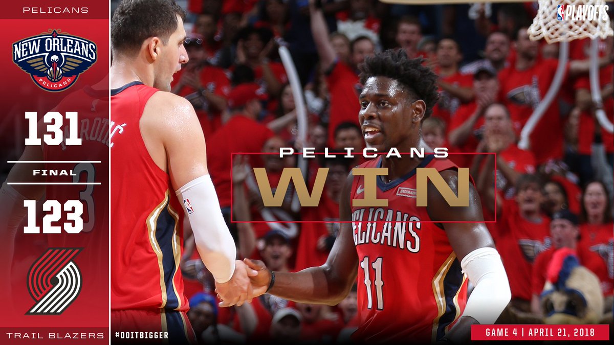 PelicansNBA's tweet photo. Four straight. https://t.co/47w3PVlQMd