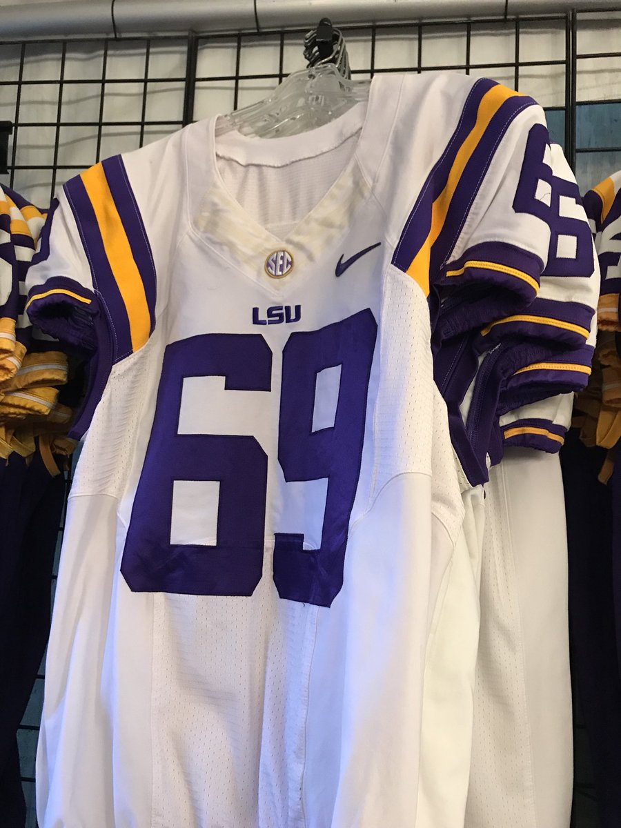 darrenrovell's tweet photo. LSU Spring Game Sale: $10 for Nike team cleats, $50 for game-used jerseys (names taken off back), $200 for helmets. https://t.co/i9dUKSfcD4