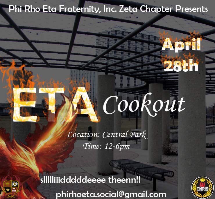 Bop_den_sam's tweet image. Eta Cookout 🔥 Sounds by Dj Chris 🔥 12PM Central Park #PhiRhoEta #ZetaChapter #NIU21 #NIU20 #NIU19 #NIU18