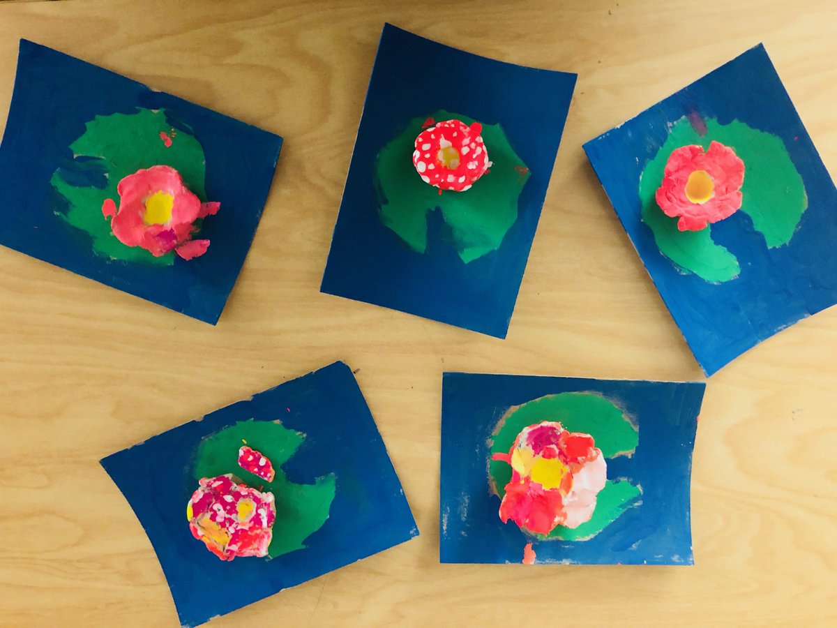 MsWiningArt's tweet photo. Kindergarten water lilies @DiemerEagles512 https://t.co/5tpcJMbO9s