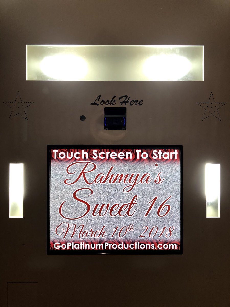 PlatinumProdMA's tweet photo. If you want all the glitz at a super #Sweet16 #party, we can provide #DJ &amp; #MC services, lighting, TV displays, and #PhotoBooth. Here is a customized photo booth welcome screen design from Rahmya’s celebration created to match her theme, colors, and decor! #SweetSixteen https://t.co/kLd5NsqH5N