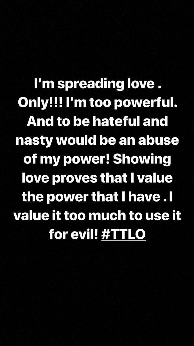 When your strong you’ll always look like a bully. Even if you’re just defending yourself. So take the high road and show love to those who persecute you . That’s Christ Like #TTLO