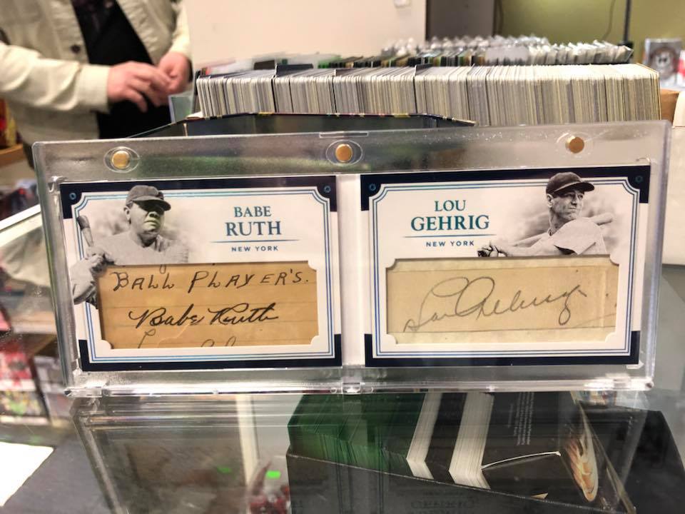 columbiasports's tweet photo. Babe Ruth / Lou Gehrig cut autograph  #1/1 out of 2017 @PaniniAmerica National Treasures Baseball just pulled at Columbia Hobby!  #showusyourhits #heat #collect #whodoyoucollect #baberuth #gehrig https://t.co/AWmWTC20pa