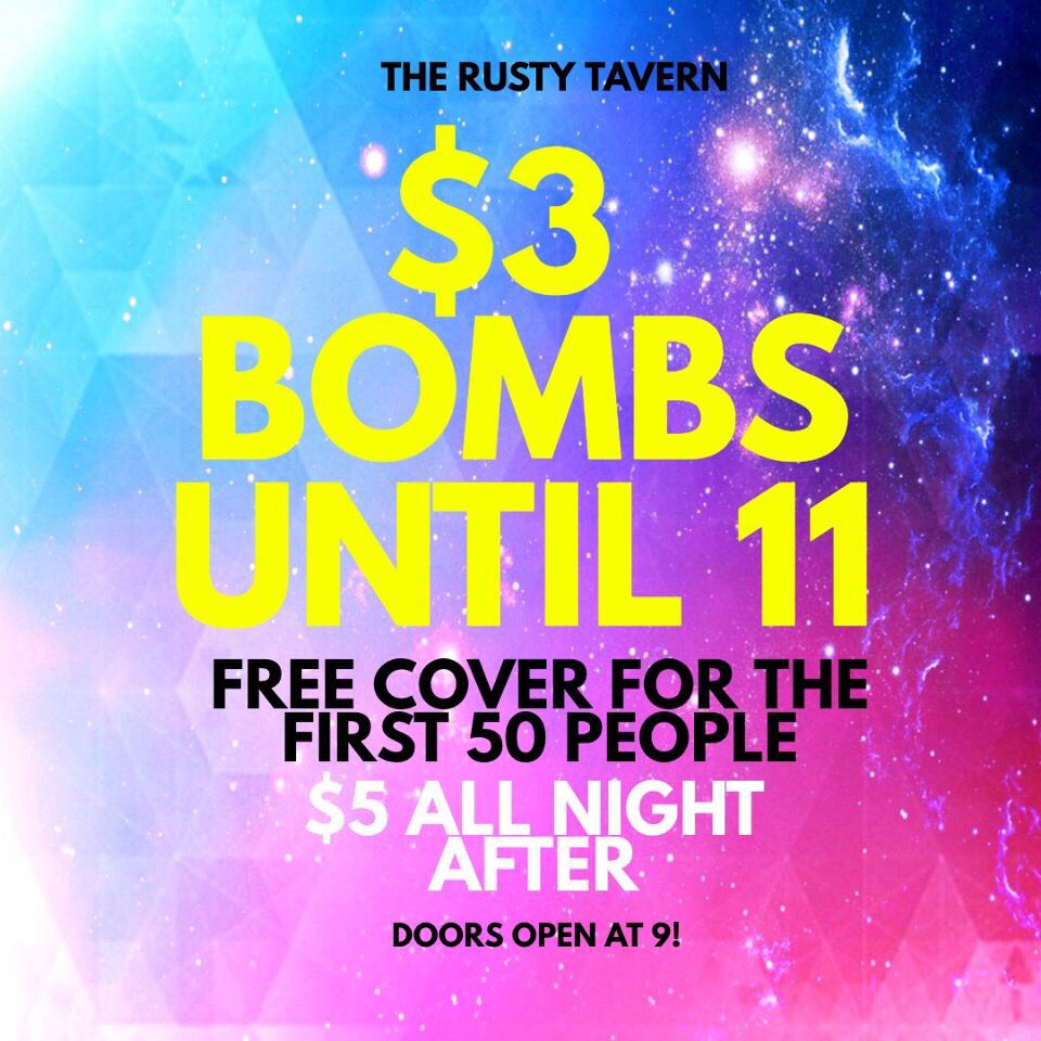BIJGIN's tweet photo. $3 BOMBS TiLL 11PM💣 come see me at @TheRustyTavern ⚠️ https://t.co/oo9MWzz2TU
