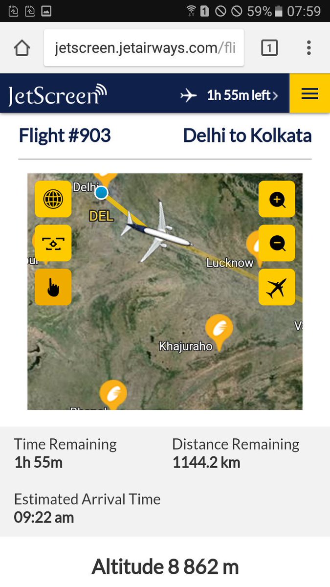 jgdchandan's tweet image. Enjoyed the new feature #JetScreen while flying back to Kolkata from New Delhi. @jetairways