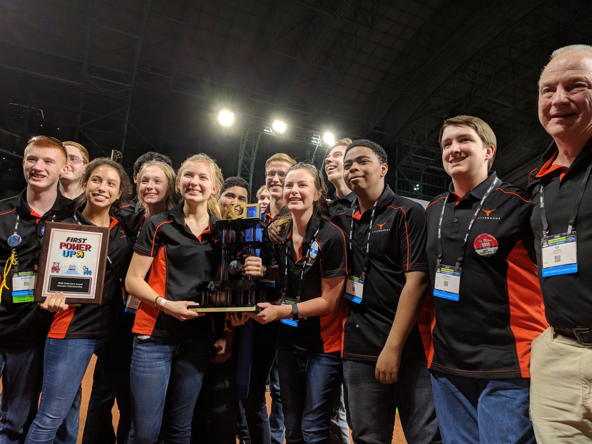 Congratulations to our #FIRSTChamp Houston Chairman's Award Winner <a href="/kellrobotics/">kellrobotics</a> Team 1311!!!!! #omgrobots #FIRSTPowerup #MoreThanRobots