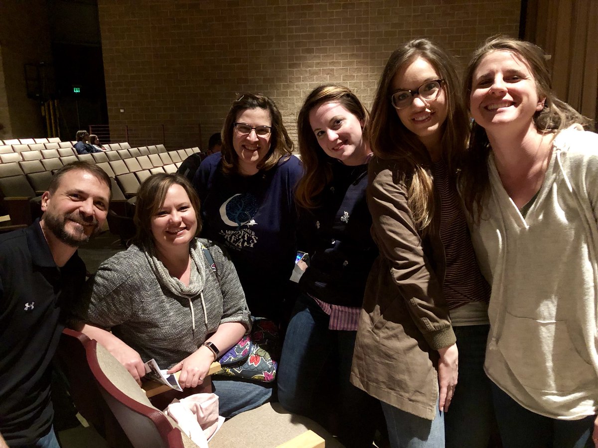 NPHSMcGovern's tweet image. Doing our best not to be uncultured swine at the school play, and boy, were we entertained! #newpalproud #createextraordinary
