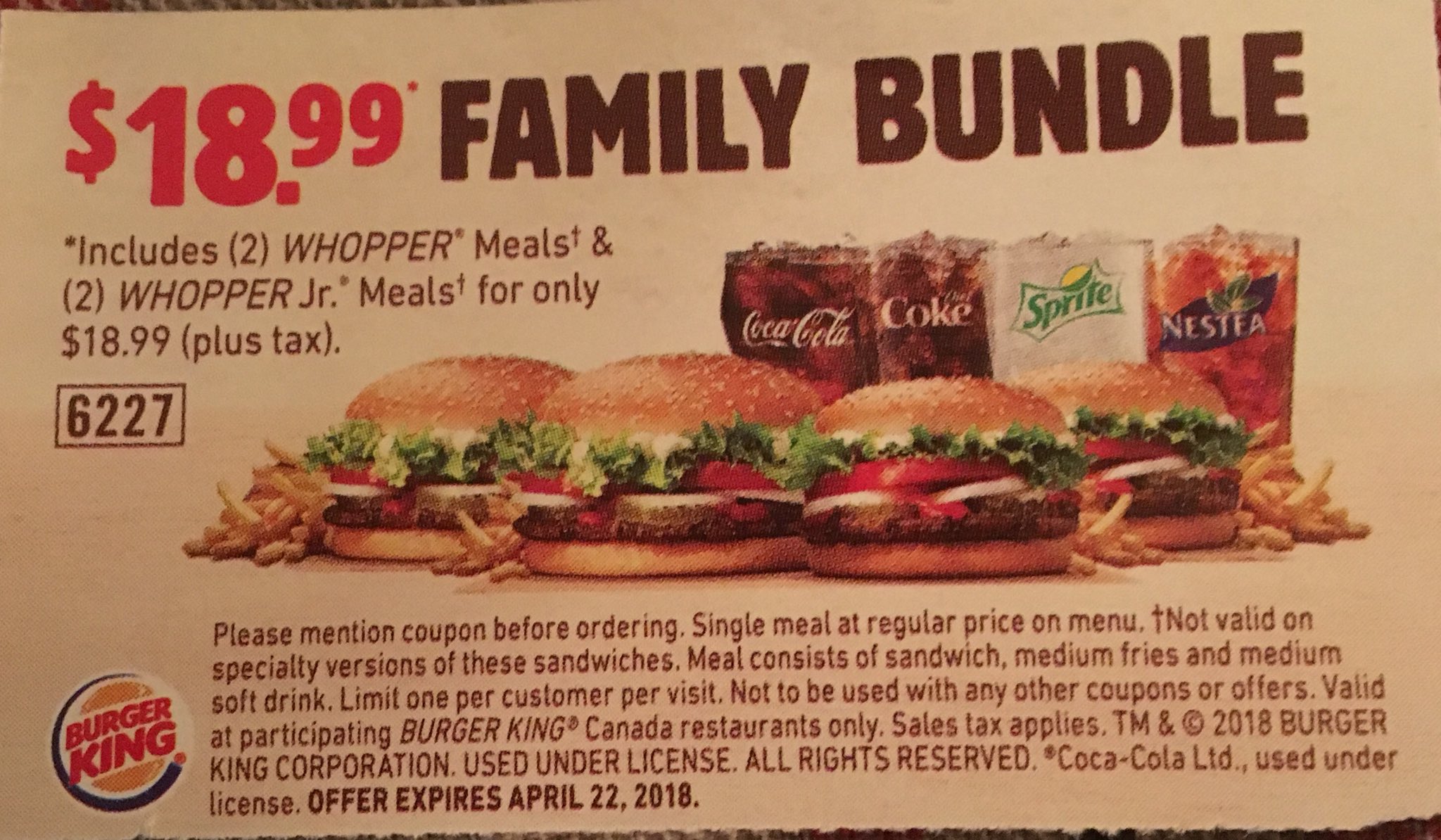Burger king 2024 canada coupons