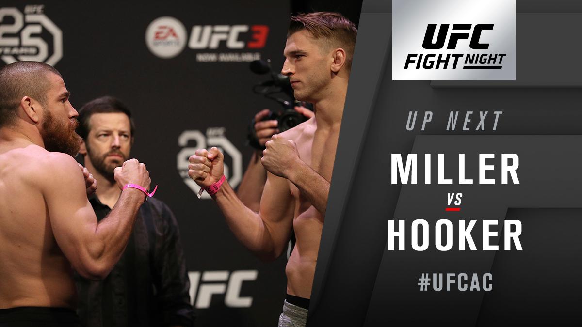 #UFCAC main card is LIVE on @TSN_Sports 2 & @RDSca 2. We kick it off with @JimMiller_155 vs. @danthehangman