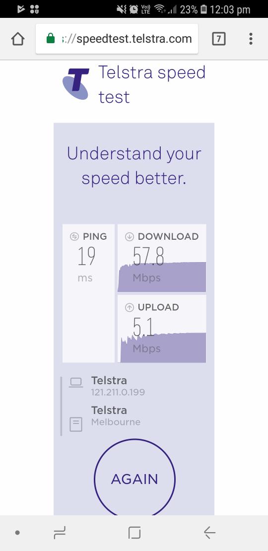MattTyszkiewicz's tweet photo. Thank you @Telstra for upgrading my cable speed! #Winning https://t.co/uVEoQMtcMJ