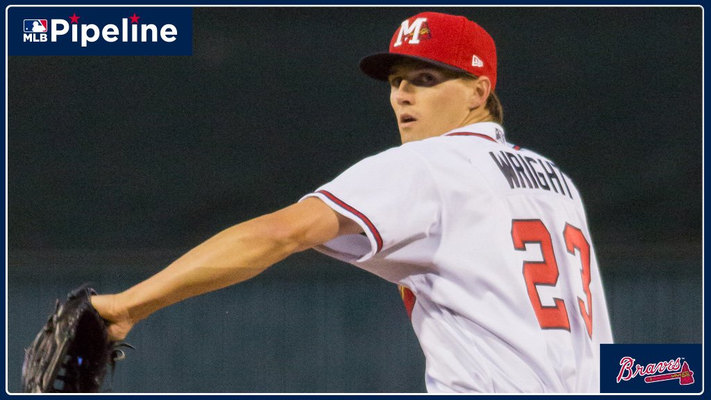 MLBPipeline's tweet image. #Braves No. 2 prospect Kyle Wright went six strong to pick up his first Double-A @mbraves victory:
6 IP
1 H
0 R
2 BB
4 K
More performances from @Braves prospects: atmlb.com/2HjL2n9