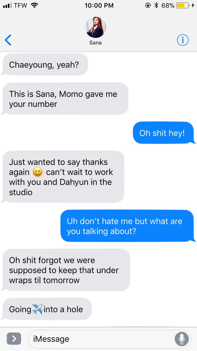 Sana and Cheyoung text, then Chaeyoung and Nayeon tweet