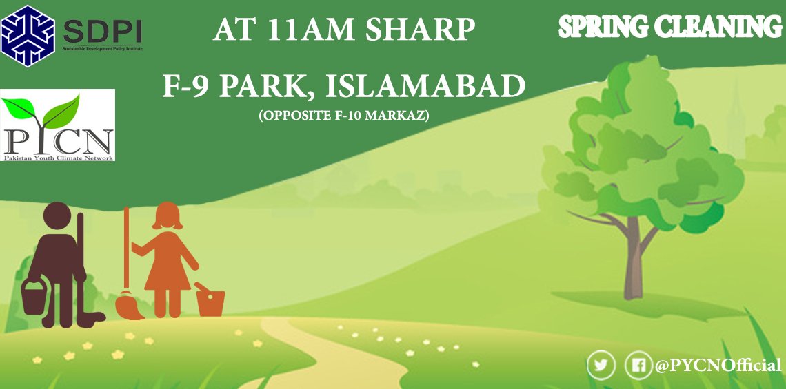 PycnOfficial's tweet photo. Are you ready for the spring cleaning drive? Join us this Monday at 11am at F-9 Park 
#SpringCleaning #Green 
@ShakeelRamay @SDPIPakistan @Abidsuleri @MNARomina @S_Maryam8 @yasirdil_ @ZainabNaeem7 @nageen_sohail https://t.co/JebTgV9z1h