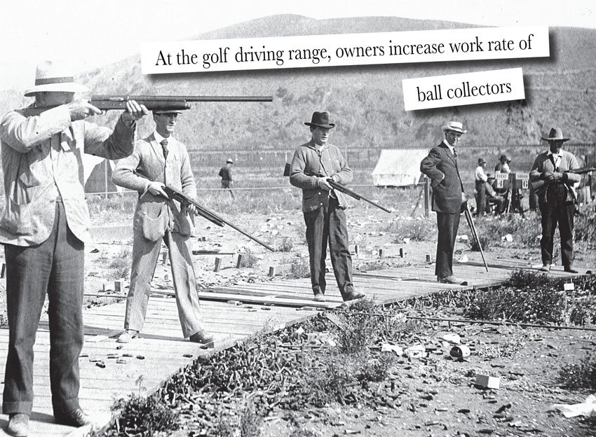 At the golf driving range, owners increase work rate of ball collectors!
#funnygreetingcard #countrysidegreetings