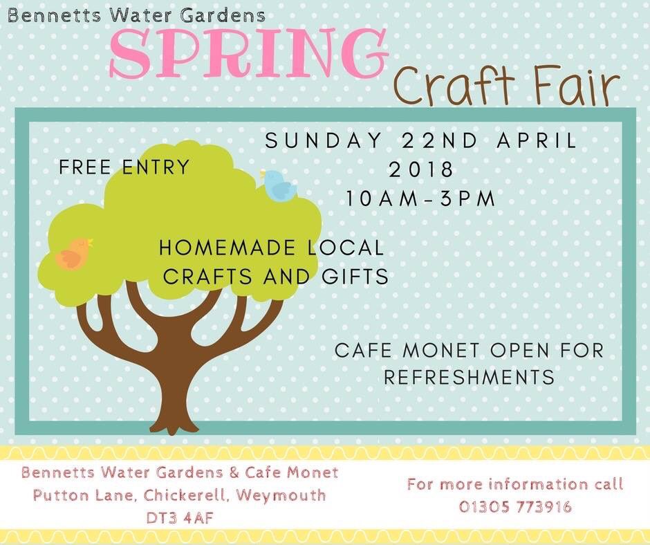 Bennetts Water Gardens (@bennettswg) on Twitter photo Today is our Spring Craft Fair <a href="/CafeMonetUK/">Café Monet</a> with some amazing goodies on offer. We are open from 10am to 3pm with free entry to craft fair 🙂 Today is our Spring Craft Fair <a href="/CafeMonetUK/">Café Monet</a> with some amazing goodies on offer. We are open from 10am to 3pm with free entry to craft fair 🙂