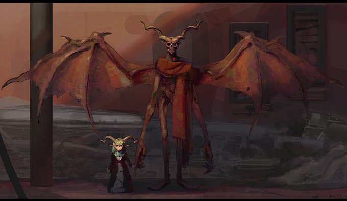 デーモンと、自分をデーモンだと思い込んでる山羊娘の話を一瞬考えた 