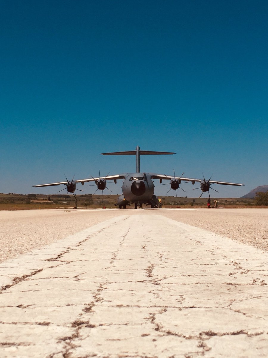 Adam_E_Roche's tweet photo. @70SqnA400M engineers conducting pre-flight checks before our departure @24Sqn_OCU https://t.co/N8d4DMSkpY